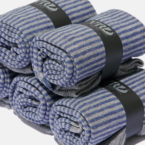 VRD SOCKS Mens Dress Socks, Bamboo Socks for Men, 5-Pack - Shoe Size 8-13, Pacific Grey - Striped in Saudi Arabia