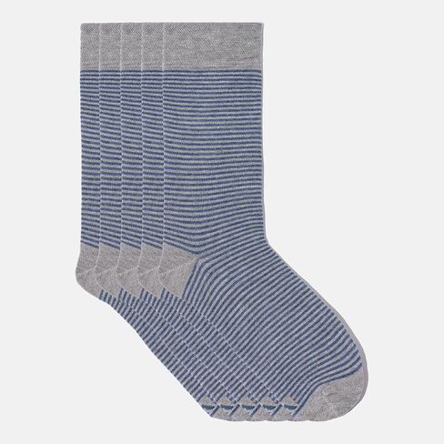 VRD SOCKS Mens Dress Socks, Bamboo Socks for Men, 5-Pack - Shoe Size 8-13, Pacific Grey - Striped in Saudi Arabia