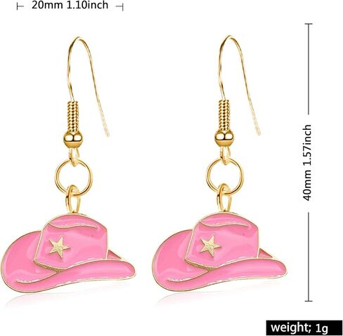 Cowgirl Boot Hat Western Earrings for Women Cowboy Hat Boho Dangle Earrings Western Drop Earrings for Ladies in Saudi Arabia