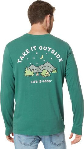 Life is Good Take It Outside Camping Long Sleeve Crusher-Lite™ Tee in Saudi Arabia