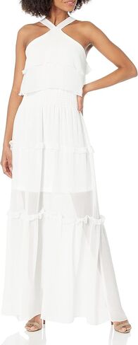 KENDALL + KYLIE Women's Ruffled Halter Maxi in Saudi Arabia