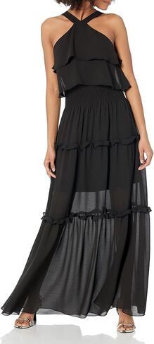 KENDALL + KYLIE Women's Ruffled Halter Maxi in Saudi Arabia
