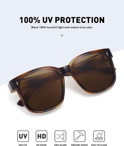 نظارات شمسية كبيرة الحجم من MEETSUN للنساء نظارات شمسية عصرية مستقطبة مربعة للحماية من الأشعة فوق البنفسجية للقيادة in Kuwait