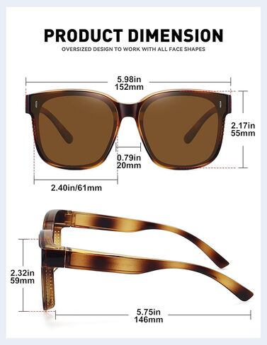 نظارات شمسية كبيرة الحجم من MEETSUN للنساء نظارات شمسية عصرية مستقطبة مربعة للحماية من الأشعة فوق البنفسجية للقيادة in Kuwait