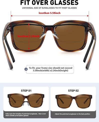 نظارات شمسية كبيرة الحجم من MEETSUN للنساء نظارات شمسية عصرية مستقطبة مربعة للحماية من الأشعة فوق البنفسجية للقيادة in Kuwait