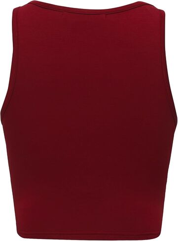 OThread & Co. Women's Basic Crop Tops Stretchy Casual Crew Neck Sleeveless Crop Tank Top in Saudi Arabia