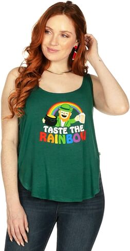 Tipsy Elves Taste The Rainbow Tshirt Green Women's Funny St Patricks Day Tee Size Small in Saudi Arabia