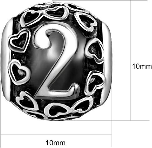 عدد القلب 0 1 2 3 4 5 6 7 8 9 سنوات كعكة عيد ميلاد النساء الخرز Charms ل أساور العمة زوجة أمي أخت نانا مجوهرات in Kuwait