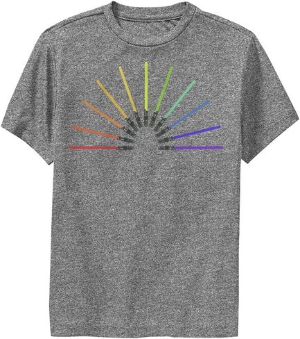 Star Wars Sabor Rainbow Boys Short Sleeve Tee Shirt, Charcoal Heather, Small in Saudi Arabia