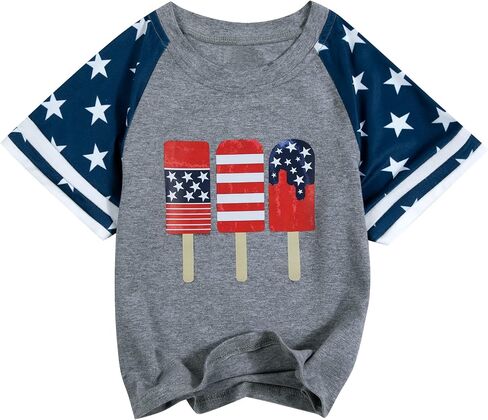 Toddler Baby Boy 4th of July Patriotic Tshirt American Flag Independence Day Tee Kid Summer Short Sleeve Tops in Saudi Arabia