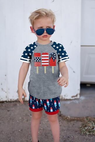 Toddler Baby Boy 4th of July Patriotic Tshirt American Flag Independence Day Tee Kid Summer Short Sleeve Tops in Saudi Arabia