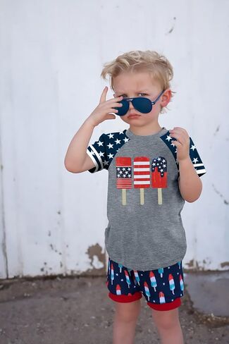 Toddler Baby Boy 4th of July Patriotic Tshirt American Flag Independence Day Tee Kid Summer Short Sleeve Tops in Saudi Arabia