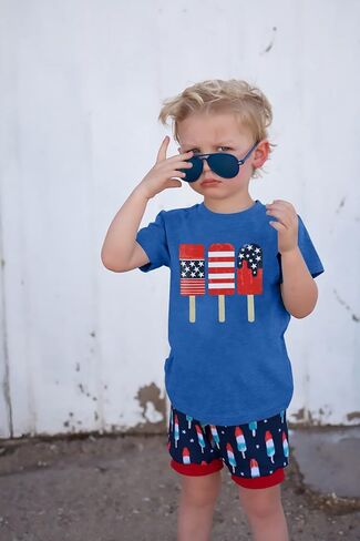 Toddler Baby Boy 4th of July Patriotic Tshirt American Flag Independence Day Tee Kid Summer Short Sleeve Tops in Saudi Arabia
