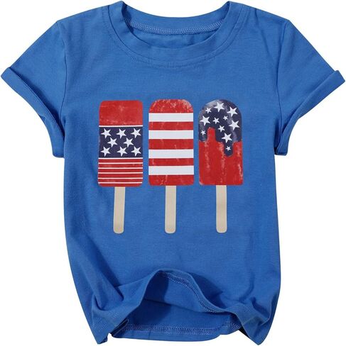 Toddler Baby Boy 4th of July Patriotic Tshirt American Flag Independence Day Tee Kid Summer Short Sleeve Tops in Saudi Arabia