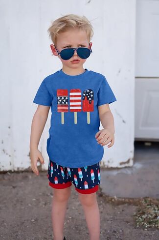 Toddler Baby Boy 4th of July Patriotic Tshirt American Flag Independence Day Tee Kid Summer Short Sleeve Tops in Saudi Arabia