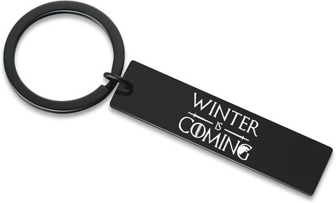 سلسلة مفاتيح مستوحاة من لعبة العرش، الشتاء قادم، سلسلة مفاتيح سوداء، هدية تعليمية لمحبي الأطفال، هدايا الخريف للرجال والنساء in Kuwait