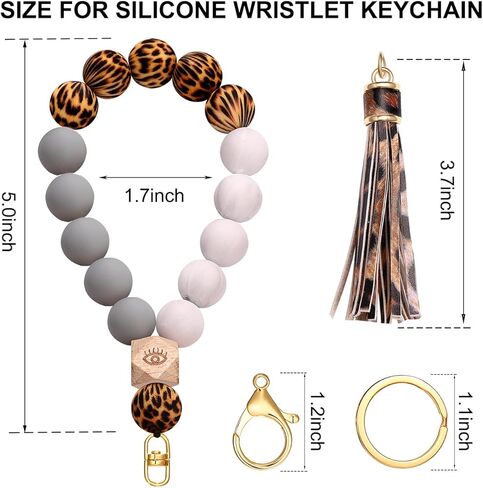 سوار سلسلة مفاتيح من السيليكون للنساء حامل حلقة مفاتيح بشرابة للمنزل والسيارة مطرز in Kuwait