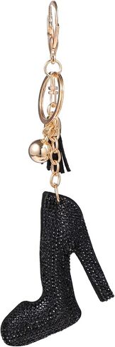 KESYOO Womens Black High Heel Hanging Keychain Rhinestone Crystal Car Bag Decorative Key Chain in Saudi Arabia
