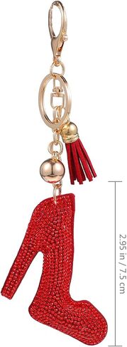 KESYOO Womens Black High Heel Hanging Keychain Rhinestone Crystal Car Bag Decorative Key Chain in Saudi Arabia