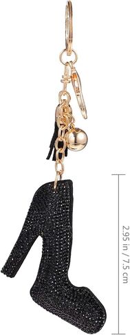 KESYOO Womens Black High Heel Hanging Keychain Rhinestone Crystal Car Bag Decorative Key Chain in Saudi Arabia