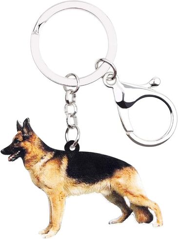 DOWAY Acrylic Dog Keychain Charm, German Shepherd Dog Key Ring Cute Keychains Car Key Chain for Kids Adults Gift Jewelry in Saudi Arabia