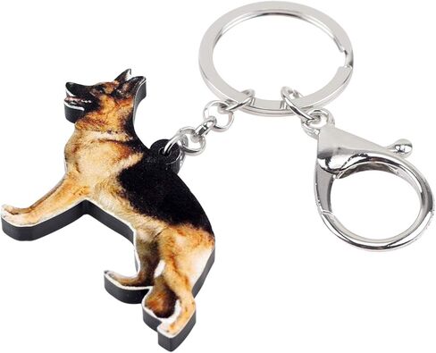 DOWAY Acrylic Dog Keychain Charm, German Shepherd Dog Key Ring Cute Keychains Car Key Chain for Kids Adults Gift Jewelry in Saudi Arabia
