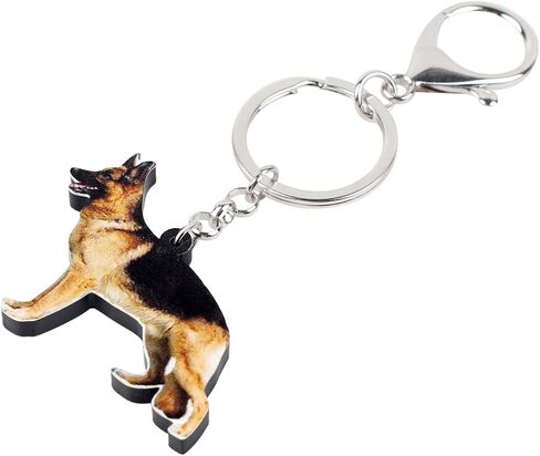 DOWAY Acrylic Dog Keychain Charm, German Shepherd Dog Key Ring Cute Keychains Car Key Chain for Kids Adults Gift Jewelry in Saudi Arabia