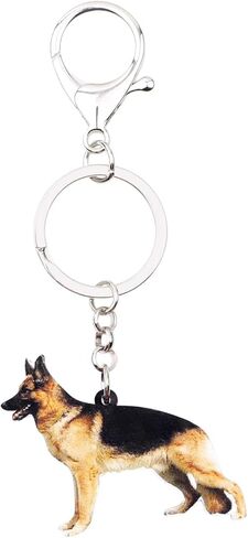 DOWAY Acrylic Dog Keychain Charm, German Shepherd Dog Key Ring Cute Keychains Car Key Chain for Kids Adults Gift Jewelry in Saudi Arabia