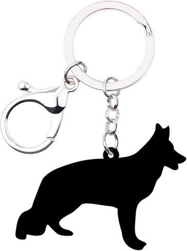 DOWAY Acrylic Dog Keychain Charm, German Shepherd Dog Key Ring Cute Keychains Car Key Chain for Kids Adults Gift Jewelry in Saudi Arabia