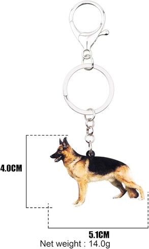 DOWAY Acrylic Dog Keychain Charm, German Shepherd Dog Key Ring Cute Keychains Car Key Chain for Kids Adults Gift Jewelry in Saudi Arabia