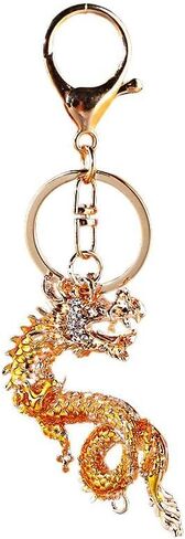 tenghong2021 Sparkling Rhinestone Dragon Keychain Chinese Dragon Party Favor Punk Dragon Amulet Cute Key Chain for Women Men in Saudi Arabia