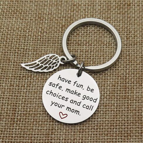 have fun be safe make good choices call your mom New Driver student Graduation Gift Stainless Steel Keychain in Kuwait