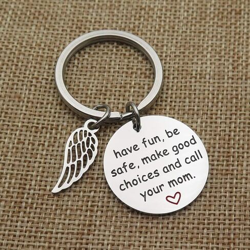 have fun be safe make good choices call your mom New Driver student Graduation Gift Stainless Steel Keychain in Kuwait