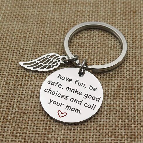 have fun be safe make good choices call your mom New Driver student Graduation Gift Stainless Steel Keychain in Kuwait