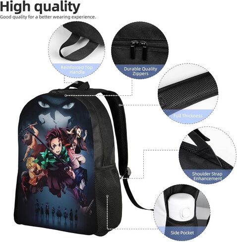 Anime Backpacks Set,Cartoon Laptop Backpacks Teens Backpack Travel Bags Pencil Case Lunch Box (Cute) in Saudi Arabia