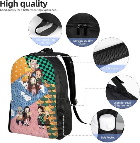 Anime Backpacks Set,Cartoon Laptop Backpacks Teens Backpack Travel Bags Pencil Case Lunch Box (Cute) in Saudi Arabia