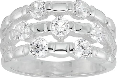 Silpada 'Rows of Sparkle' Sterling Silver Cubic Zirconia Ring in Saudi Arabia