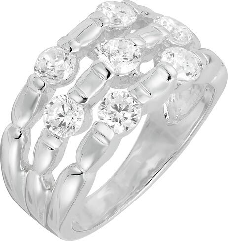 Silpada 'Rows of Sparkle' Sterling Silver Cubic Zirconia Ring in Saudi Arabia