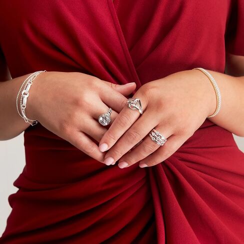 Silpada 'Rows of Sparkle' Sterling Silver Cubic Zirconia Ring in Saudi Arabia