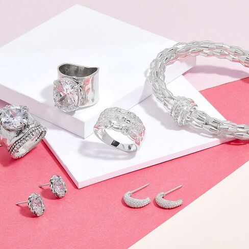 Silpada 'Rows of Sparkle' Sterling Silver Cubic Zirconia Ring in Saudi Arabia