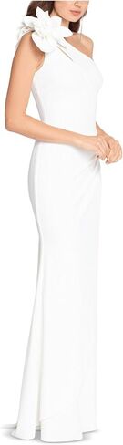 Xscape Long Scuba Ruched One-Shoulder Flower in Saudi Arabia