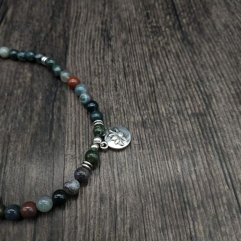 سوار مالا الخرزة 108 ديسكفري الذاتي، مع حلية زهرة اللوتس وخرز ستون صغير 6 ملم in Kuwait