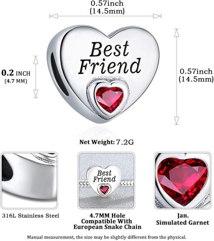 حُلي جوهرة المولد من بيست فريند شارمز للأساور والقلادات هدايا عيد الميلاد, كريستال, زركونيا مكعب in Kuwait