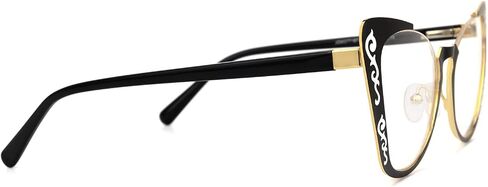 VOOGLAM Metal Cat Eye Blue Light Blocking Glasses, Fashion Fake Glasses Frame for Women Anti Eyestrain & UV Ithran in Saudi Arabia