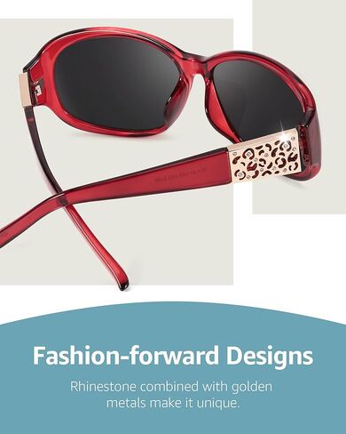 LVIOE نظارات شمسية مستقطبة للنساء نظارات شمسية بيضاوية عصرية ملفوفة حماية من الأشعة فوق البنفسجية 400 مثالية للاستخدام في الهواء الطلق LS5812 in Kuwait