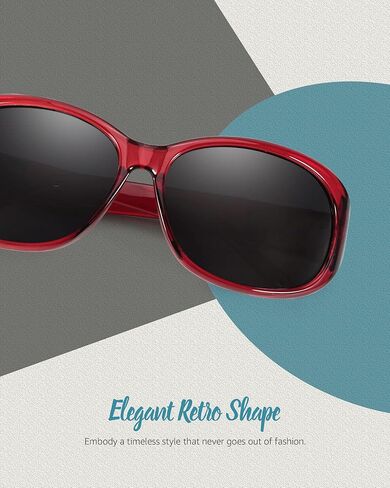 LVIOE نظارات شمسية مستقطبة للنساء نظارات شمسية بيضاوية عصرية ملفوفة حماية من الأشعة فوق البنفسجية 400 مثالية للاستخدام في الهواء الطلق LS5812 in Kuwait