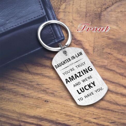 TGCNQ Gifts for Daughter in Law, Daughter-in-Law Engraved Keychain, Daughter -in-Law Gifts from Mother-in-Law, Daughter in Law Birthday Christmas Gift Ideas in Kuwait