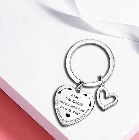 إلى ابنتي سلسلة المفاتيح هدايا ابنة من أمي أبي هدية عيد ميلاد لابنتها هدايا ملهمة من الأب الأم هدايا عيد الميلاد لابنتها in Kuwait
