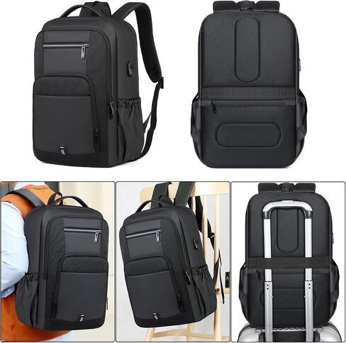 15.6 Inch Expandable Laptop Backpack,Business Travel Laptop Backpack for Men Women with USB Charging Port,Water Resistant Anti-Theft Casual Daypack for Travel/Work in Saudi Arabia