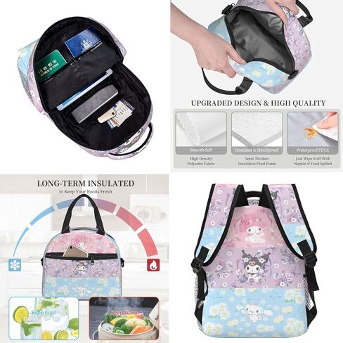 Cute cartoon Backpack Set kids backpack Casual Backpack Set Cute Backpack Cartoon travel lunch bag Cute badge in Saudi Arabia